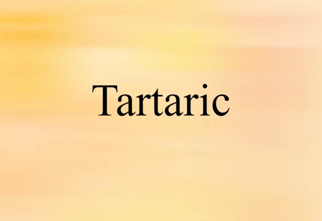 Tartaric (noun) Definition, Meaning & Examples