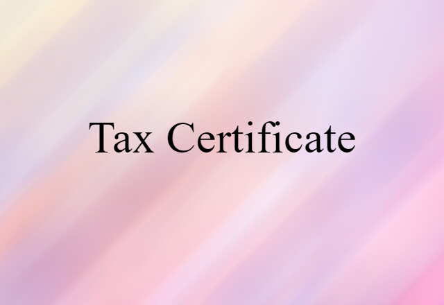 tax certificate