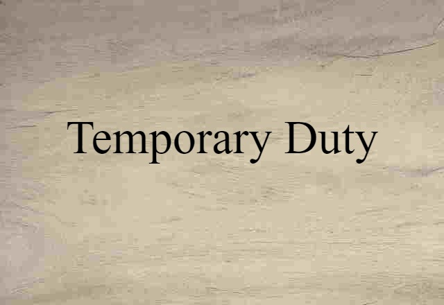 Temporary Duty (noun) Definition, Meaning & Examples