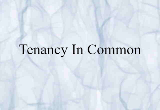 tenancy in common