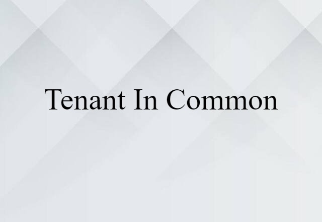 tenant in common