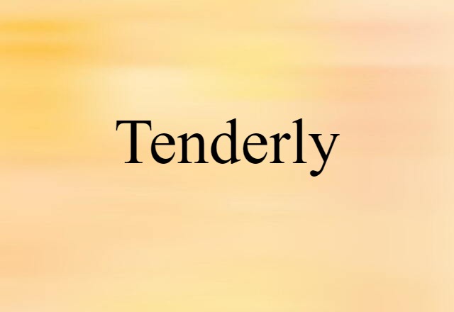 Tenderly (noun) Definition, Meaning & Examples