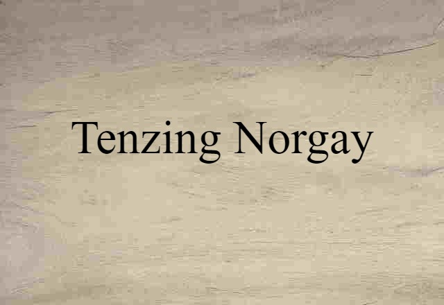 Tenzing Norgay (noun) Definition, Meaning & Examples