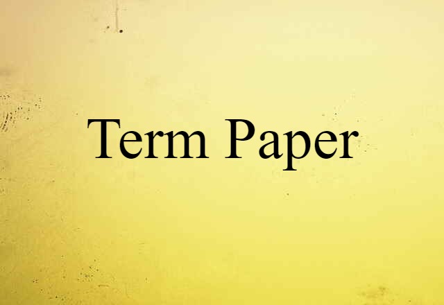 Term Paper (noun) Definition, Meaning & Examples