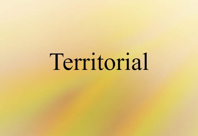 Territorial (noun) Definition, Meaning & Examples