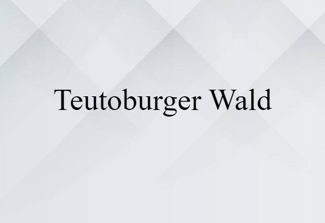 Teutoburger Wald (noun) Definition, Meaning & Examples