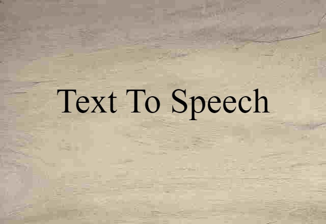 text to speech