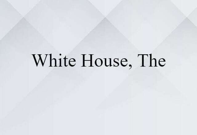 White House, The (noun) Definition, Meaning & Examples