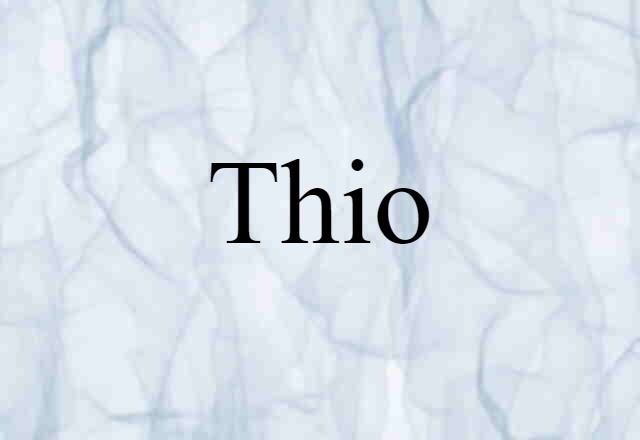 Thio (noun) Definition, Meaning & Examples