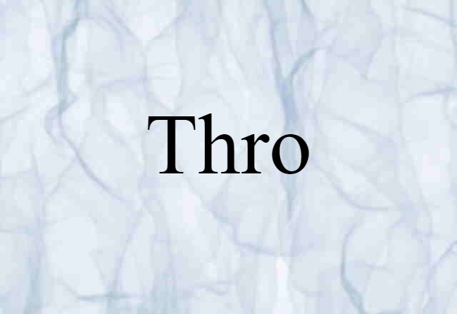 Thro (noun) Definition, Meaning & Examples