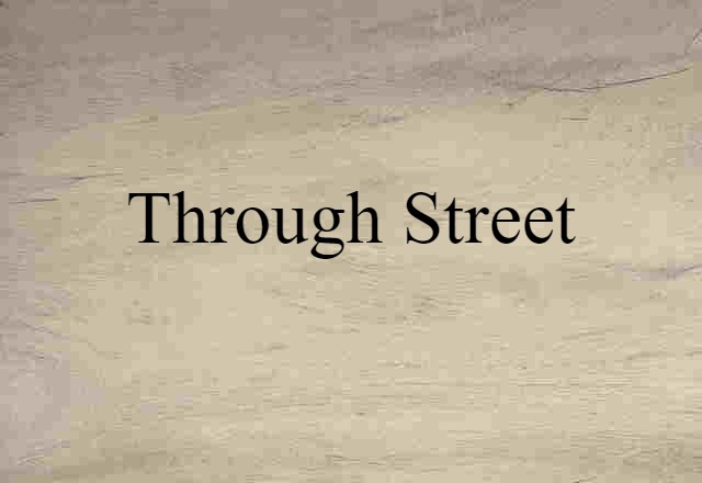 Through Street (noun) Definition, Meaning & Examples