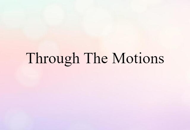 Through The Motions (noun) Definition, Meaning & Examples