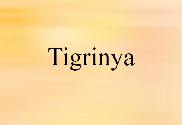 Tigrinya