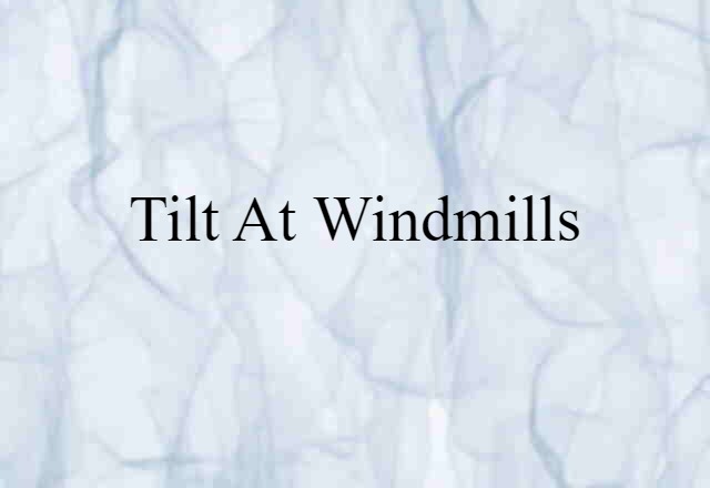 tilt at windmills