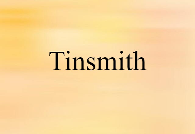 Tinsmith (noun) Definition, Meaning & Examples