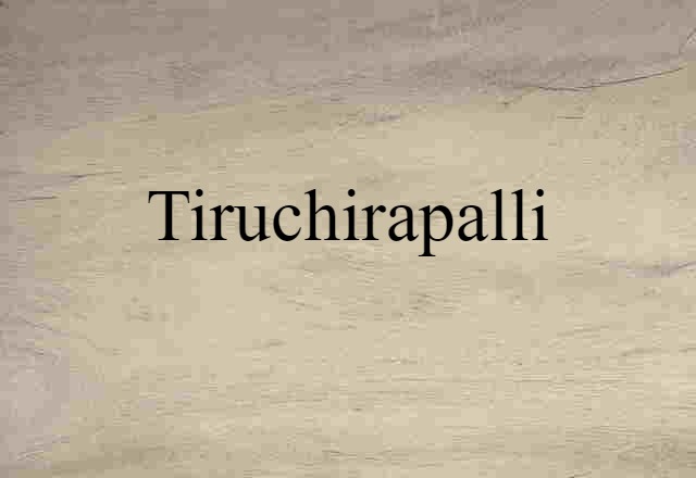 Tiruchirapalli (noun) Definition, Meaning & Examples