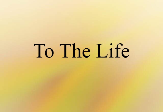 To The Life (noun) Definition, Meaning & Examples