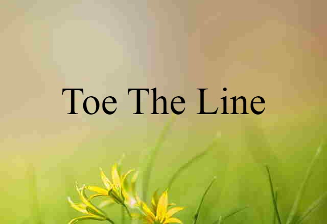 toe the line