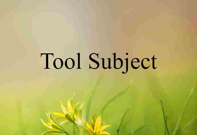 Tool Subject (noun) Definition, Meaning & Examples