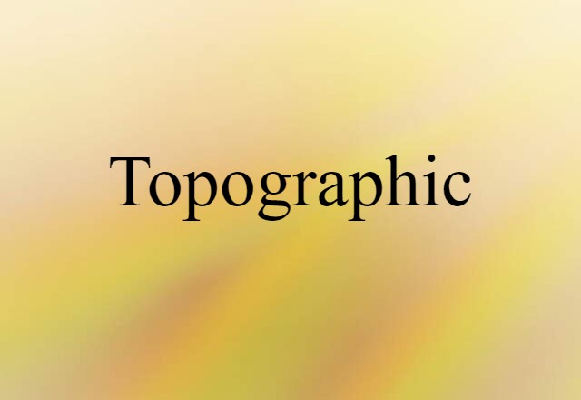 Topographic (noun) Definition, Meaning & Examples