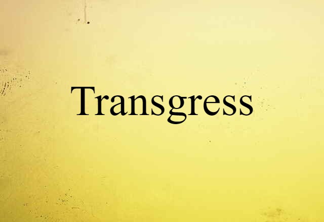 Transgress (noun) Definition, Meaning & Examples