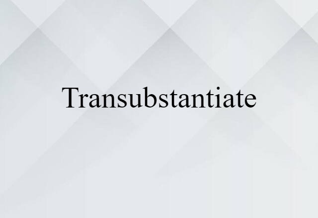 Transubstantiate (noun) Definition, Meaning & Examples