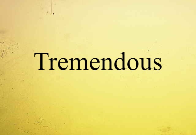 Tremendous (noun) Definition, Meaning & Examples