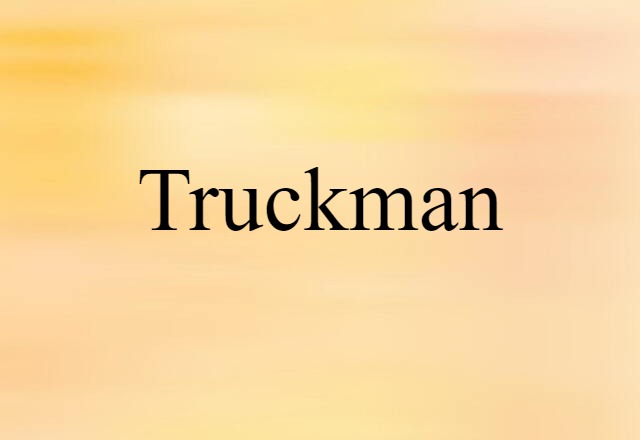 Truckman (noun) Definition, Meaning & Examples