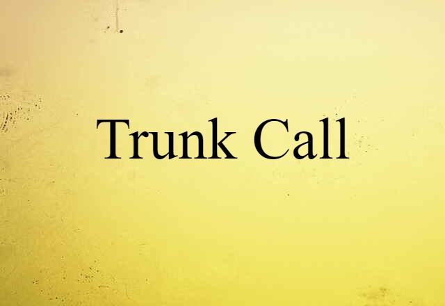 Trunk Call (noun) Definition, Meaning & Examples