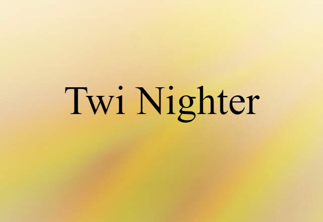 Twi-nighter (noun) Definition, Meaning & Examples