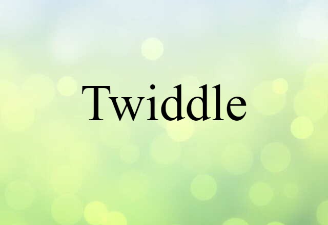 Twiddle (noun) Definition, Meaning & Examples