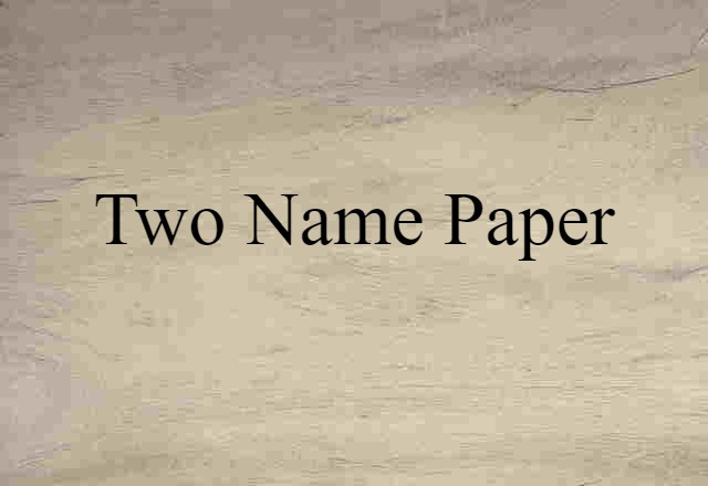 two name paper