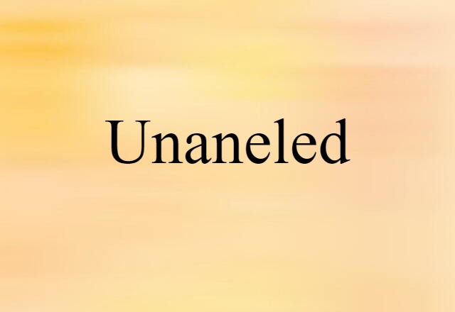 Unaneled (noun) Definition, Meaning & Examples