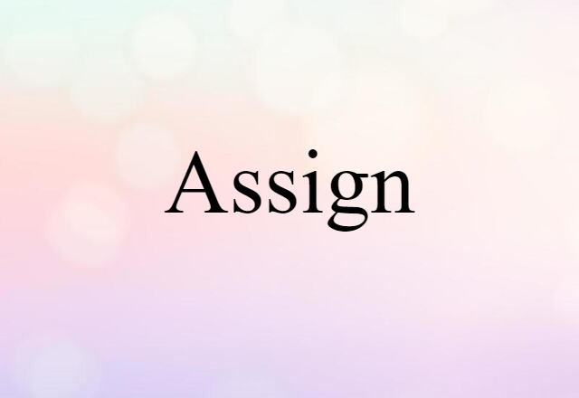 Assign (noun) Definition, Meaning & Examples