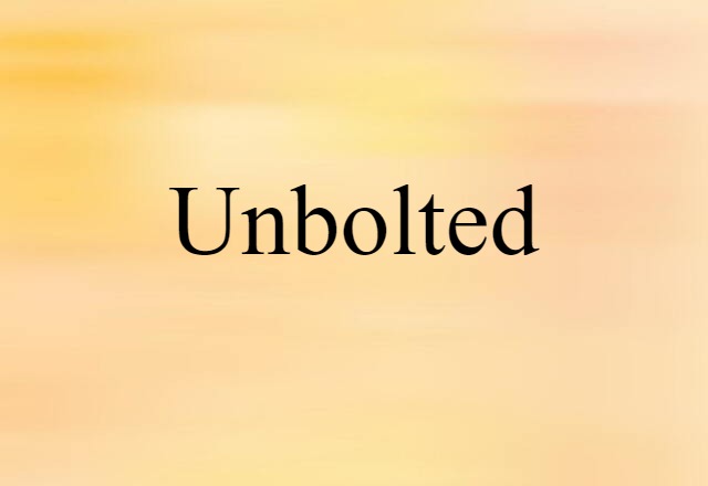 Unbolted (noun) Definition, Meaning & Examples