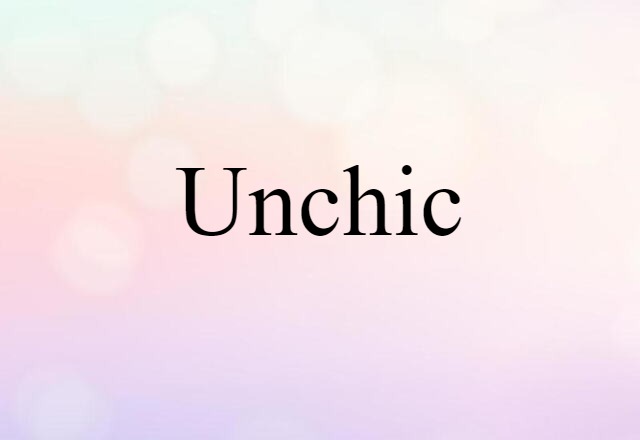 Unchic (noun) Definition, Meaning & Examples