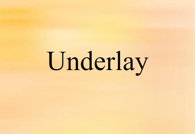 Underlay (noun) Definition, Meaning & Examples