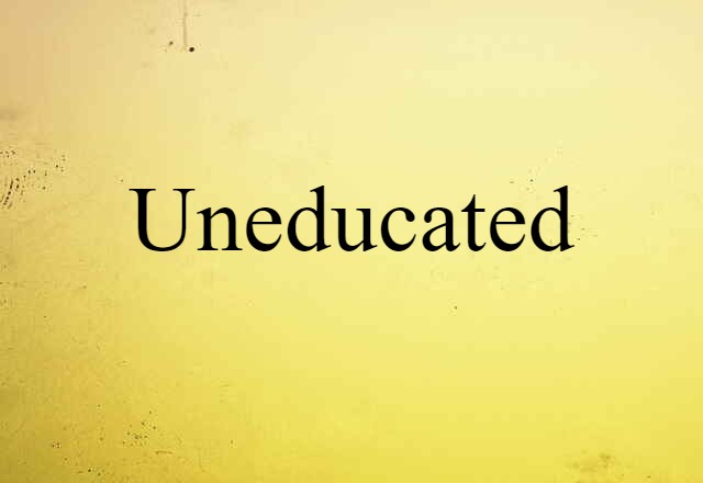 Uneducated (noun) Definition, Meaning & Examples