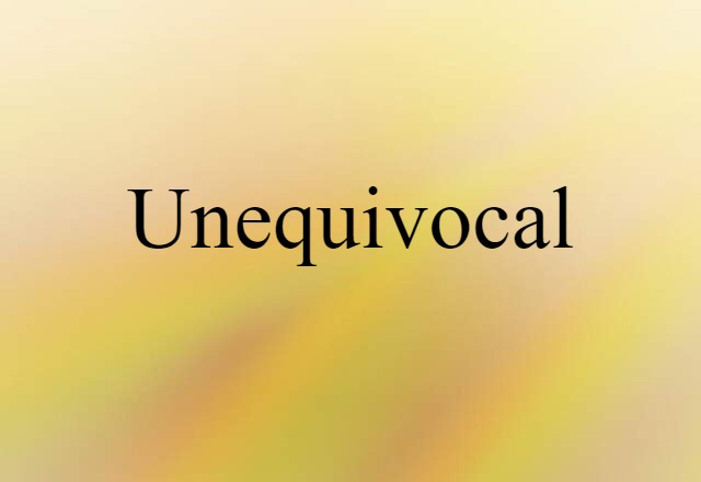 Unequivocal (noun) Definition, Meaning & Examples