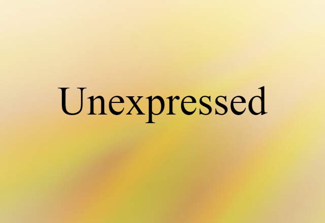 Unexpressed (noun) Definition, Meaning & Examples