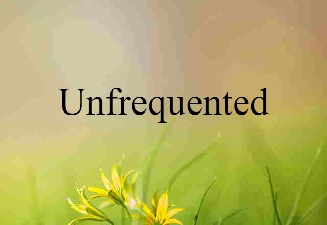 Unfrequented (noun) Definition, Meaning & Examples