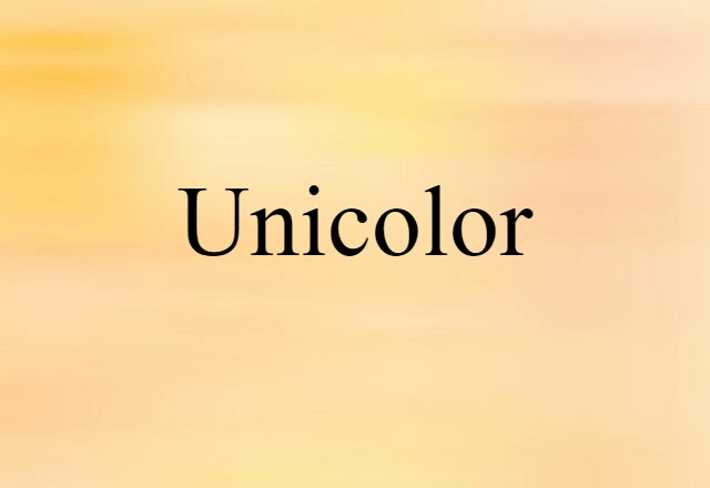 Unicolor (noun) Definition, Meaning & Examples