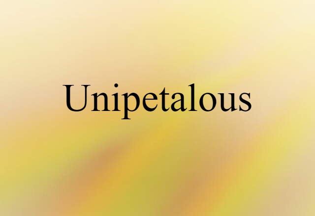 Unipetalous (noun) Definition, Meaning & Examples