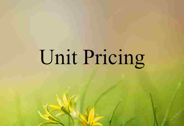 unit pricing