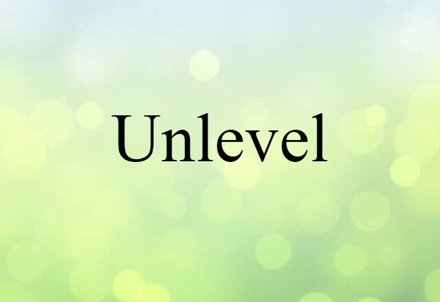 Unlevel (noun) Definition, Meaning & Examples