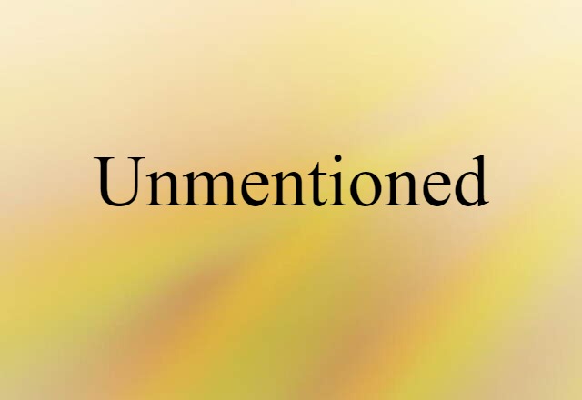 Unmentioned (noun) Definition, Meaning & Examples