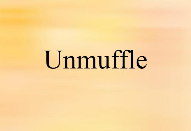 Unmuffle (noun) Definition, Meaning & Examples