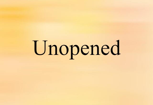 Unopened (noun) Definition, Meaning & Examples