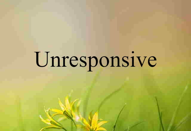 Unresponsive (noun) Definition, Meaning & Examples