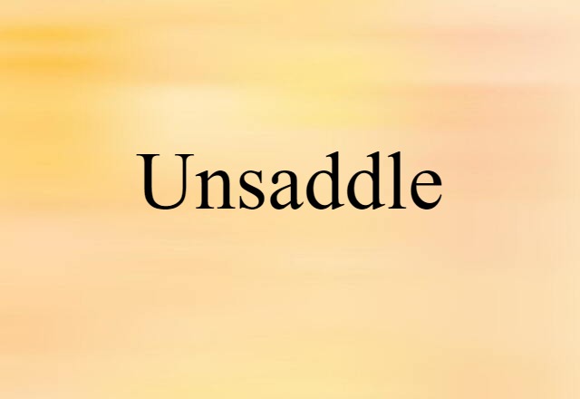 unsaddle